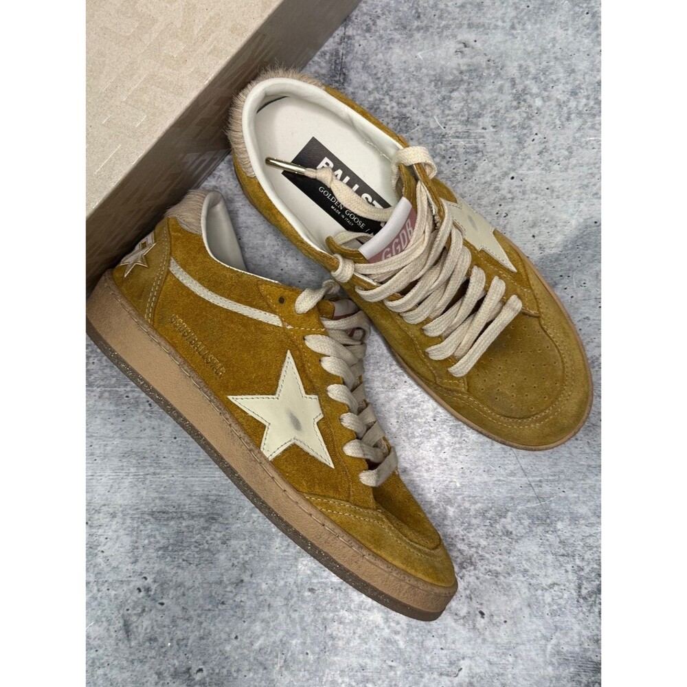 Golden Goose Ball Star Ocre Suede 36